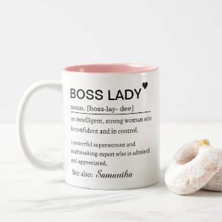 Boss Lady Definition Personalized Name Zweifarbige Tasse