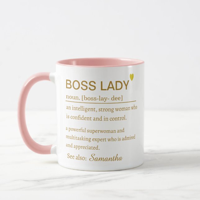 Boss Lady Definition Tasse - Stärkendes Bürogesche (Links)