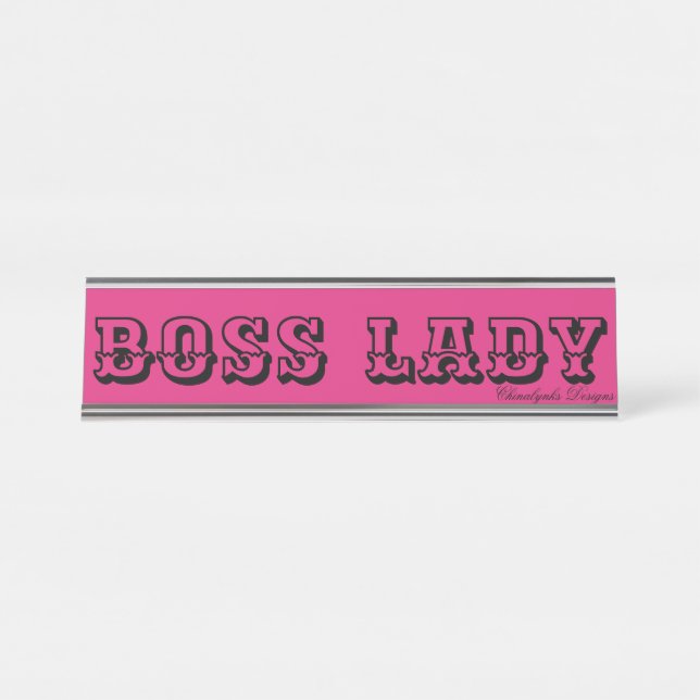 BOSS LADY DESK NAME TELLER SCHREIBTISCHNAMENSPLAKETTE (Vorderseite )