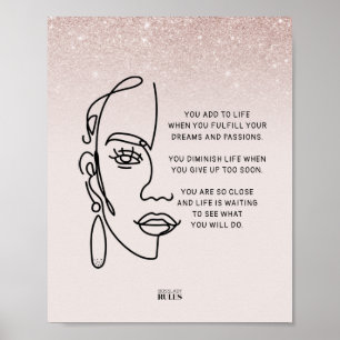 Boss Lady Face Rose Gold Ombre Motivierend Zitat Poster