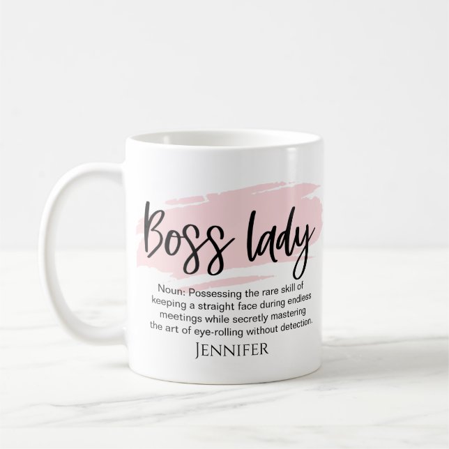 Boss Lady Funny Definition Personalisiert Kaffeetasse (Links)