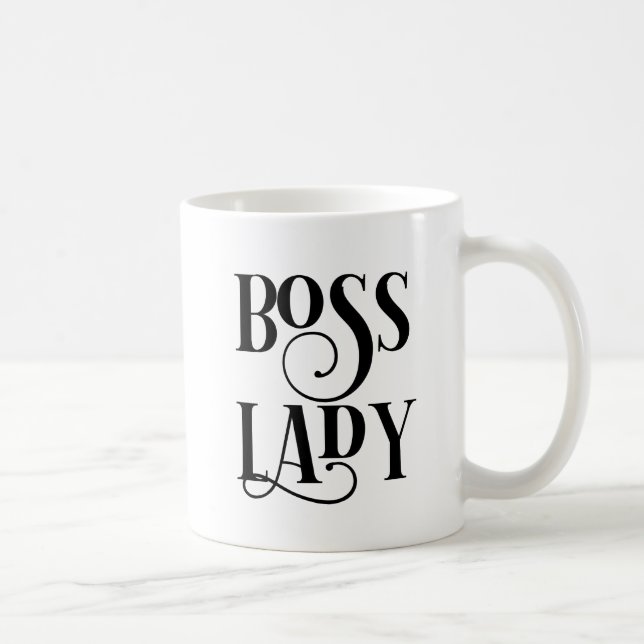 Boss Lady Funny Gift Office Mitarbeiter Kaffeetasse (Rechts)