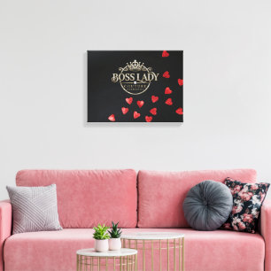 Boss Lady Hearts Gespannte Leinwanddruck