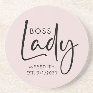Boss Lady Logo Rosa Personalisiert Getränkeuntersetzer
