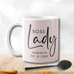 Boss Lady Logo Rosa Personalisiert Kaffeetasse