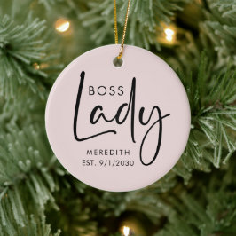 Boss Lady Logo Rosa Personalisiert Keramik Ornament