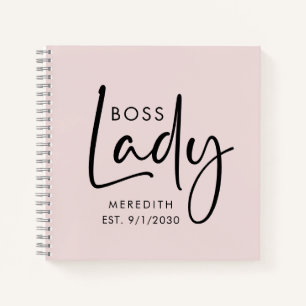 Boss Lady Logo Rosa Personalisiert Notizbuch