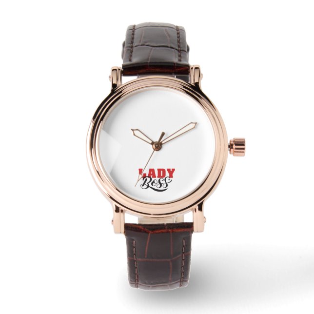 Boss Lady Mindset – Powerful Women Quote Design Armbanduhr (Vorderseite)