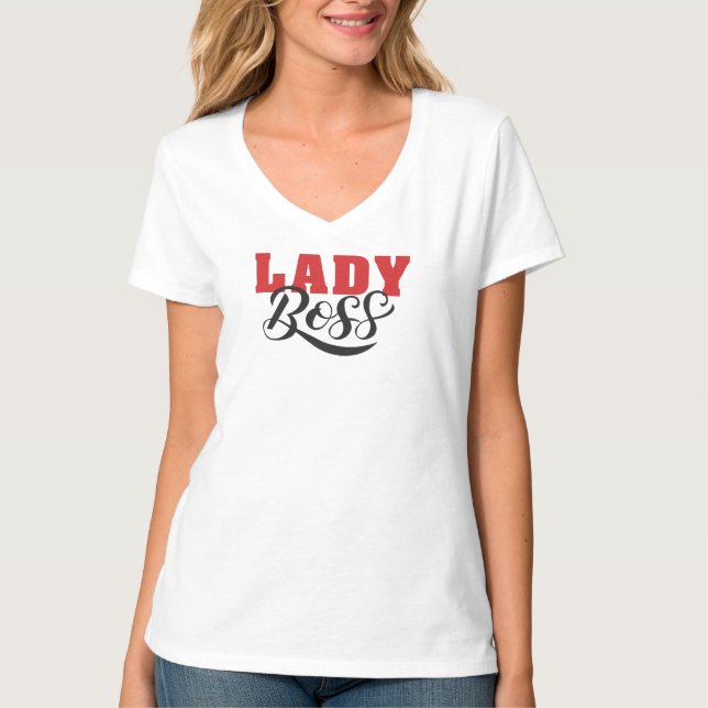 Boss Lady Mindset – Powerful Women Quote Design T-Shirt (Vorderseite)