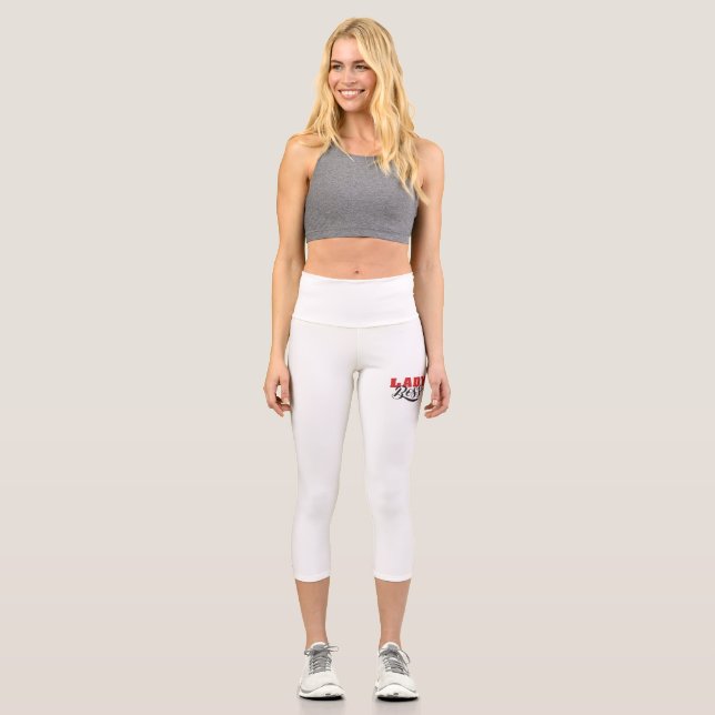 Boss Lady Mindset – Zitatdesign für starke Frauen Capri Leggings (Vorderseite)
