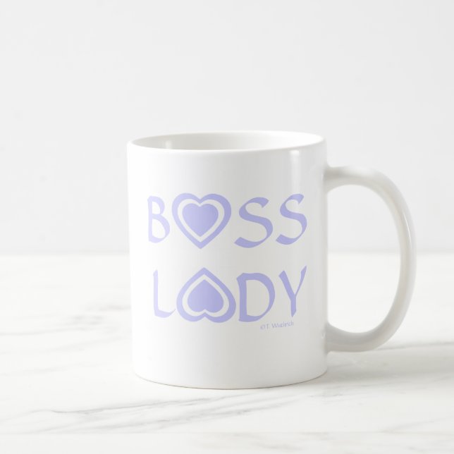 Boss Lady mit Lavender Hearts Kaffeetasse (Rechts)