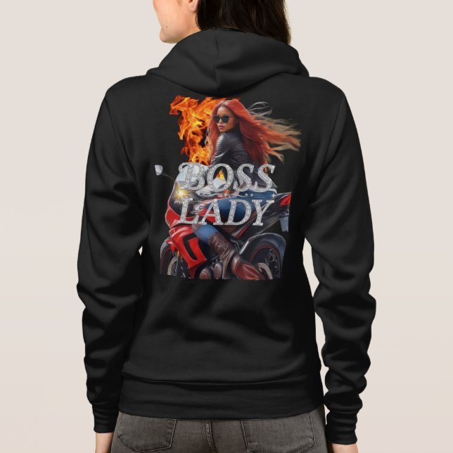 Boss Lady Motorrad Hoodie (Rückseite)
