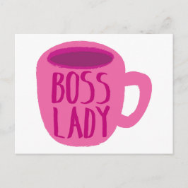 Boss Lady Pink Coffee Cup Postkarte