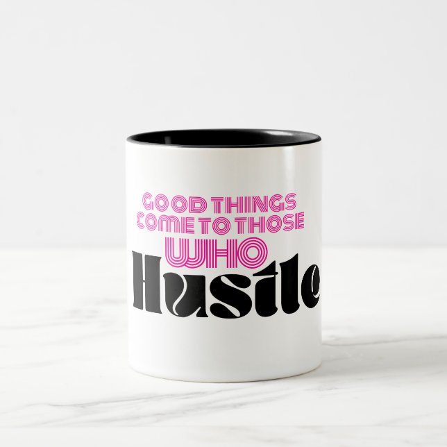 Boss Lady Pink Hustle Quote Tasse (Mittel)