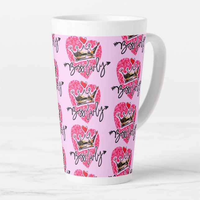 Boss Lady Pink Milchtasse (Rechte Ecke)
