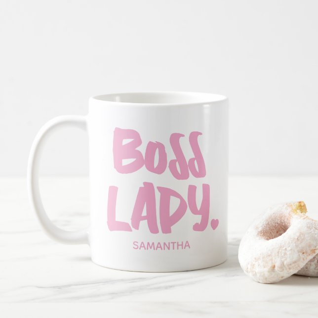 Boss Lady Pink Unternehmer Kaffeetasse (Mit Donut)
