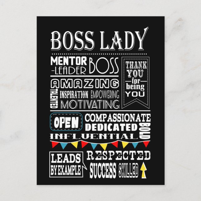 Boss Lady Postcard Postkarte (Vorderseite)