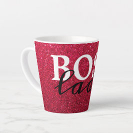 Boss Lady Red Glitzer Tasse