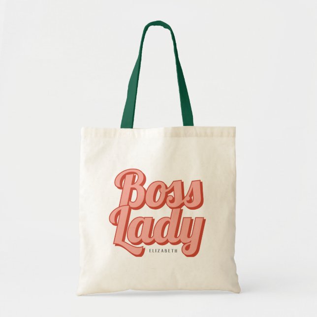 Boss Lady Retro Angepasster Name Tragetasche (Vorne)