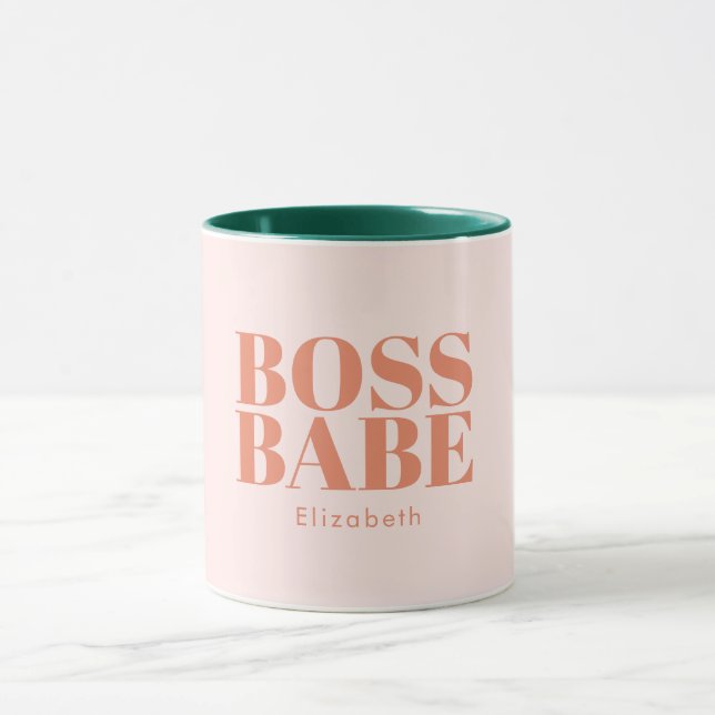 Boss Lady Retro Kundenspezifischer Name Kaffeemasc Tasse (Zentrum)