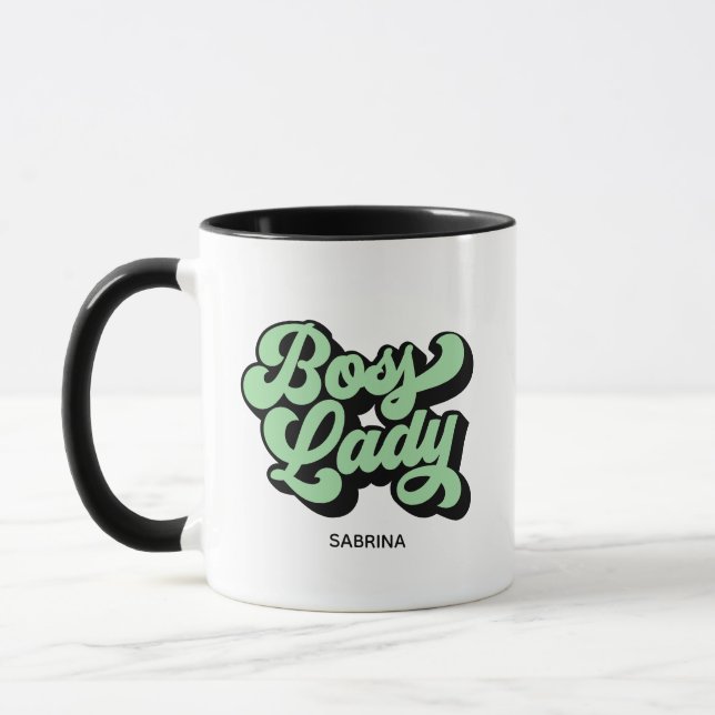 Boss Lady Retro Neo Mint Tasse (Links)