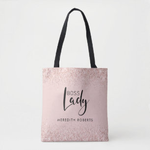 Boss Lady Rose Gold Blush Glitzer Personalisiert