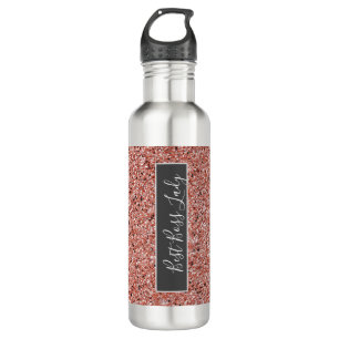 Boss Lady Rose Gold Glitzer Sparkle Edelstahlflasche
