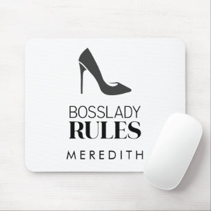 Boss Lady Rules Logo Personalisiert Mousepad