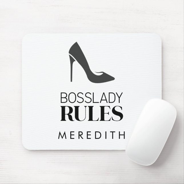 Boss Lady Rules Logo Personalisiert Mousepad (Mit Mouse)