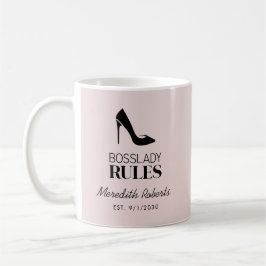 Boss Lady Stiletto Logo Blush Personalisiert Kaffeetasse