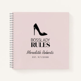 Boss Lady Stiletto Logo Blush Personalisiert Notizbuch