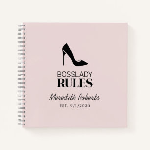 Boss Lady Stiletto Logo Blush Personalisiert Notizbuch