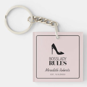 Boss Lady Stiletto Logo Blush Personalisiert Schlüsselanhänger