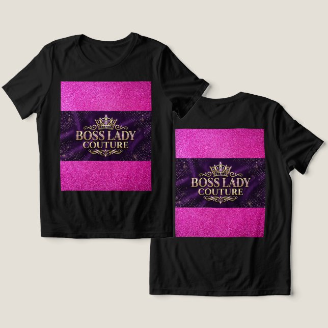 Boss Lady T-Shirt Tri-Blend Shirt (Design Vorderseite & Rückseite)