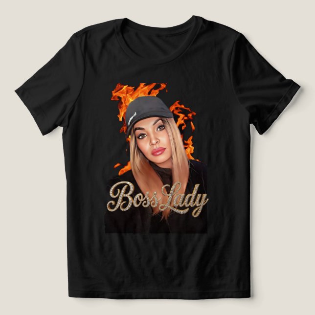 Boss Lady T-Shirt Tri-Blend Shirt (Design Vorderseite)