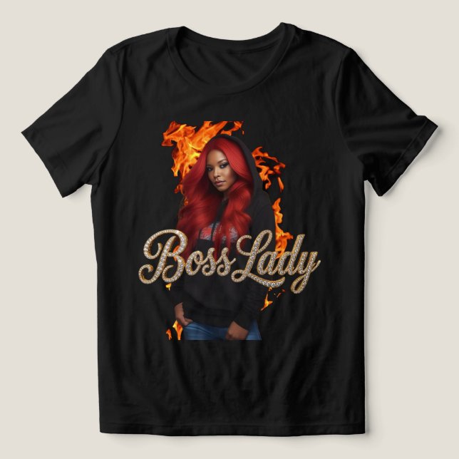 Boss Lady T-Shirt Tri-Blend Shirt (Design Vorderseite)
