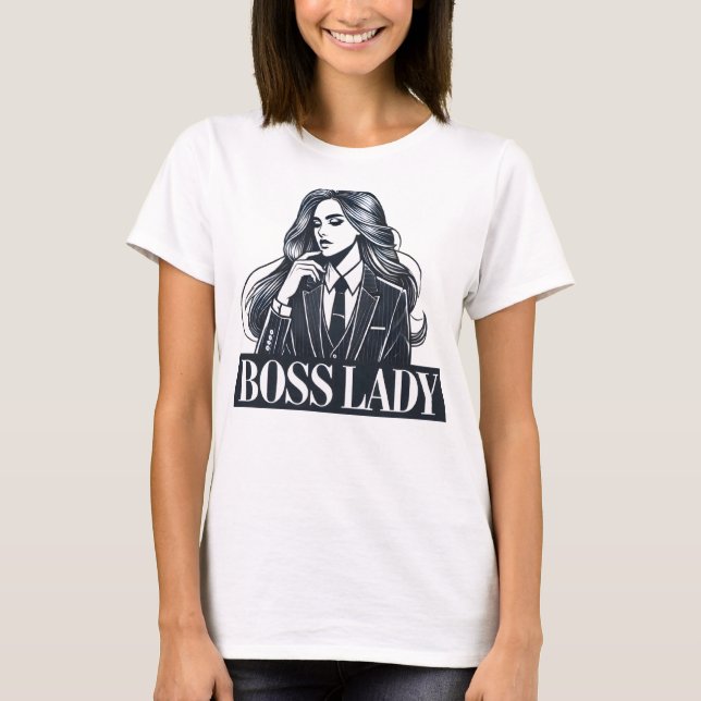 Boss Lady - Zuversichtliche Frau im Anzug T-Shirt (Vorderseite)
