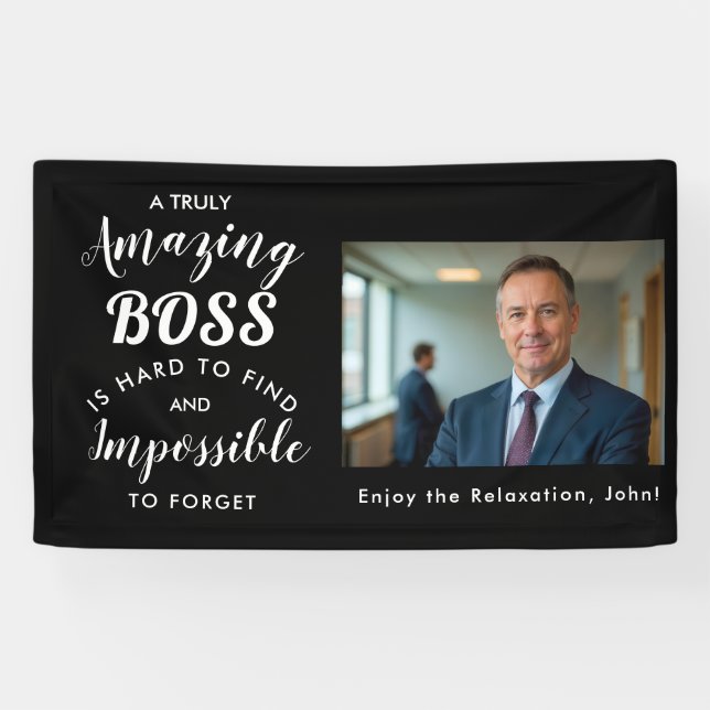 Boss Leaving Party Banner – Editable Farewell Deco (Horizontal)