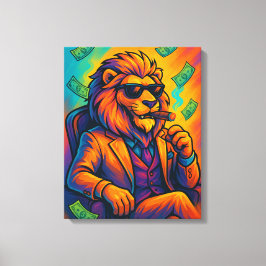 Boss Lion | Cool Rich Animal Artwork Leinwanddruck