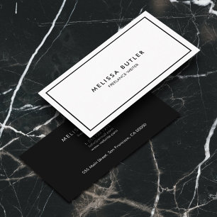 Boss Luxury Minimalistisch Beruflich Schwarz-weiß Visitenkarte