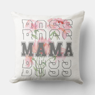 Boss MAMA l Happy Mutter's day l Watercolor floral Kissen