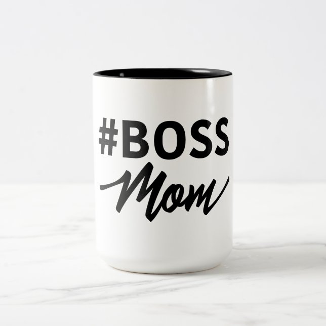 #Boss Mama-Tasse. Chef-Mama. Zeigen Sie sie, das Zweifarbige Tasse (Mittel)