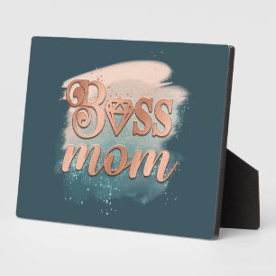Boss Mama Trendy Kupfer Aquamarine Aquarellfarben  Fotoplatte