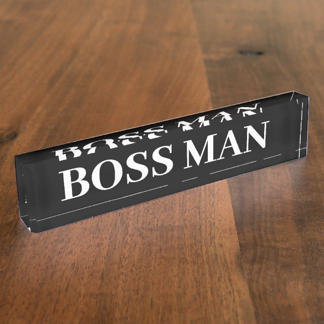 Boss Man Gift Funny Name Plate individuell anpasse Namensplakette (Seite)