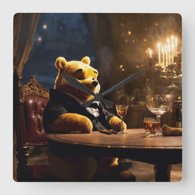 Boss mit Druckwand Quadratische Wanduhr (Vorderseite)