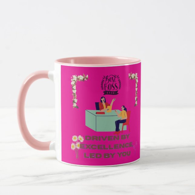 Boss-Modus aktiviert hot pink Tasse (Links)
