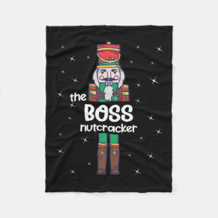 Boss Nutcracker Familie Matching Funny Pajama Fleecedecke
