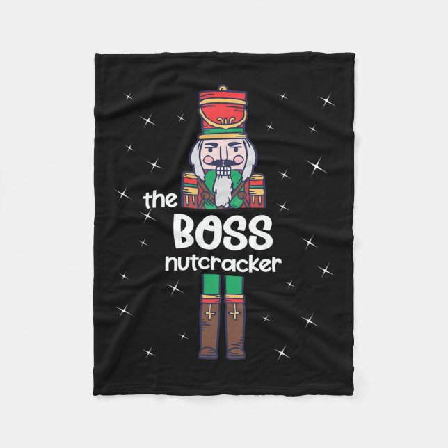Boss Nutcracker Familie Matching Funny Pajama Fleecedecke (Vorderseite)