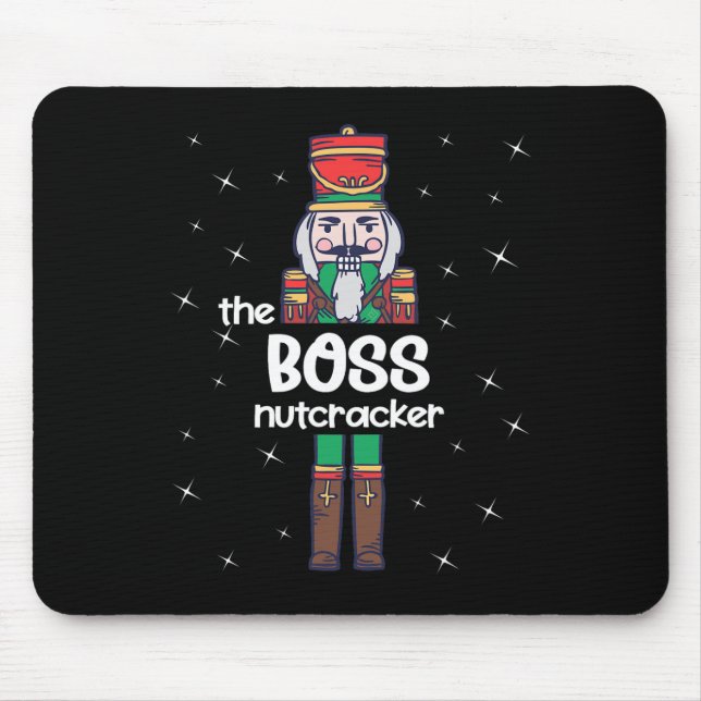 Boss Nutcracker Familie Matching Funny Pajama Mousepad (Vorne)