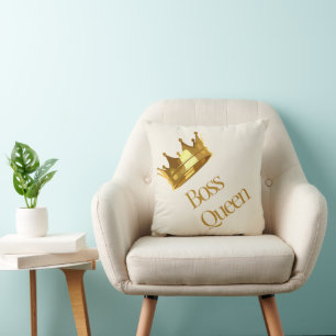 Boss Queen Gold Kronen-Wurfkissen Kissen